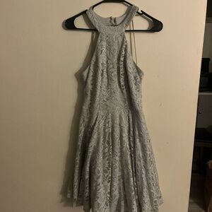 B. Darlin silver lace midi dress